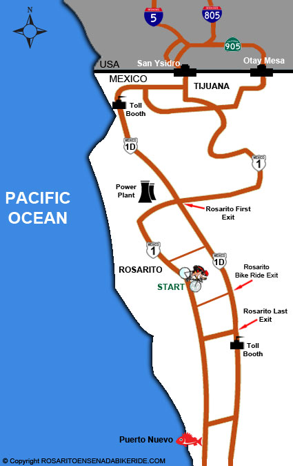 Driving Directions to the Rosarito to Ensenada Bike Ride